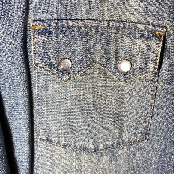 Structure Men’s Denim Snap Button Shirt Size Medium 38-40 - Picture 5 of 9